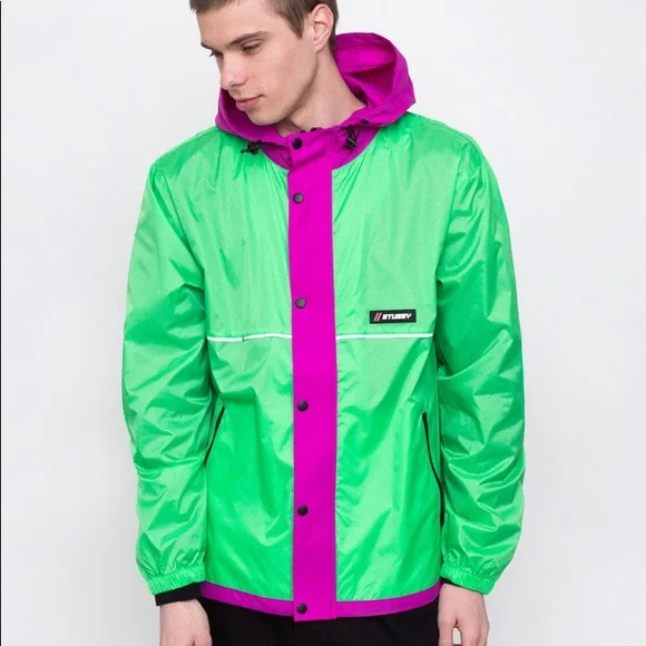 π₯π₯STUSSY - HONEY COMB HOODED WINDBREAKER JACKETπ₯π₯ - Picture 7 of 10